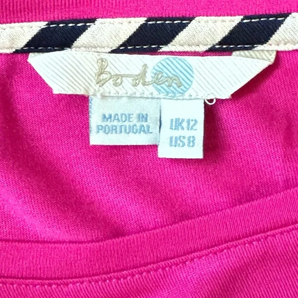 NWOT Colorblock Floral and Striped Long Sleeve Top - Magenta and Strawberry - Picture 8 of 8